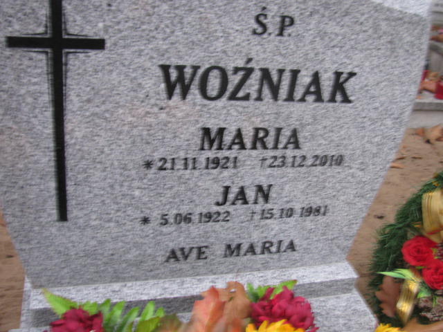 Maria Woźniak 1921 Krzyż Wielkopolski - Grobonet - Wyszukiwarka osób pochowanych