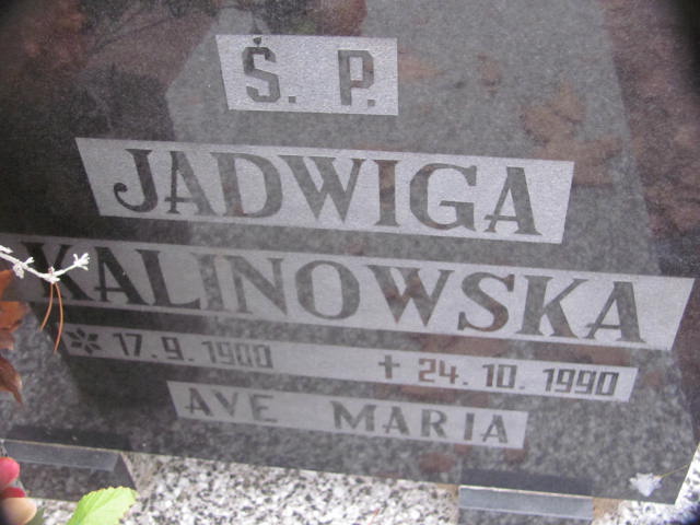 Jadwiga Kalinowska 1900 Krzyż Wielkopolski - Grobonet - Wyszukiwarka osób pochowanych