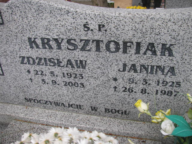 Zdzisław Krysztofiak 1923 Krzyż Wielkopolski - Grobonet - Wyszukiwarka osób pochowanych