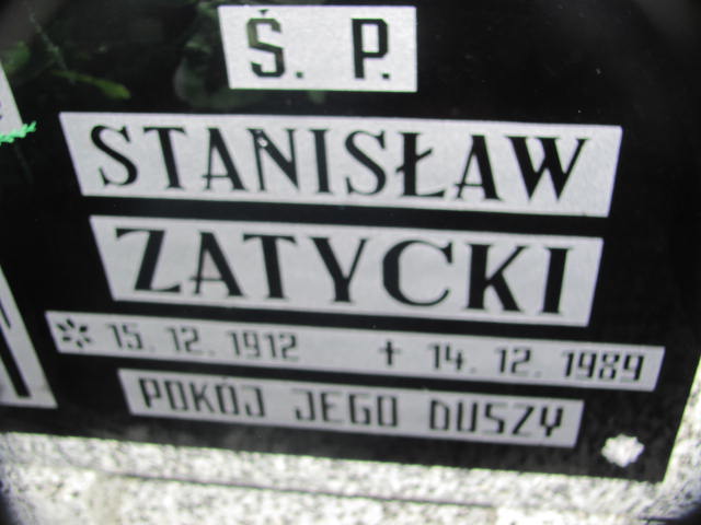 Stanisław Zatycki 1912 Krzyż Wielkopolski - Grobonet - Wyszukiwarka osób pochowanych