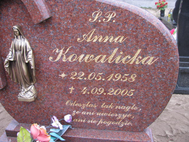 Anna Kowalicka 1958 Krzyż Wielkopolski - Grobonet - Wyszukiwarka osób pochowanych